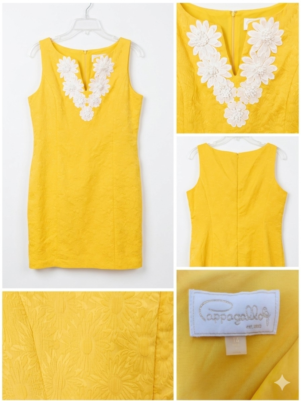 Pappagallo Yellow Dress with White Label